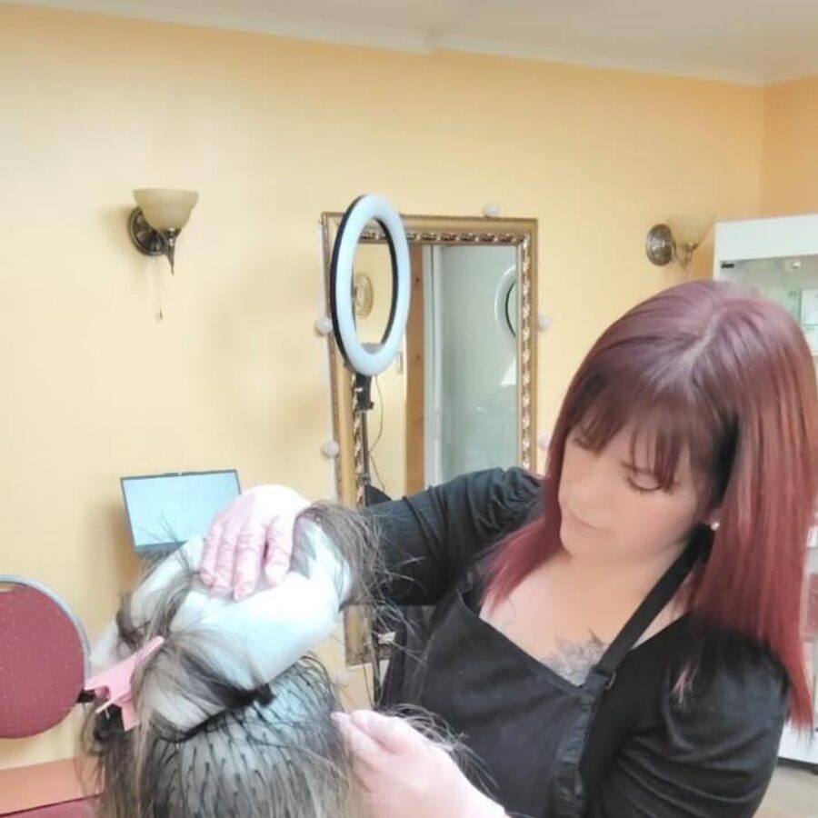 visos en proceso - trabajo de Carla Nicole Estilista